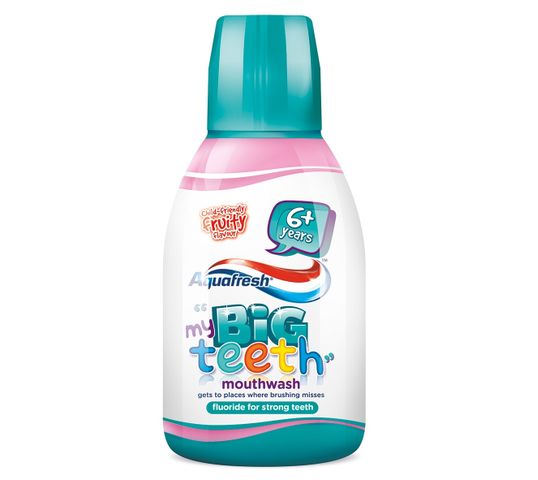 Aquafresh Płyn do płukania jamy ustnej dla dzieci Big Teeth 6-8lat (300 ml)