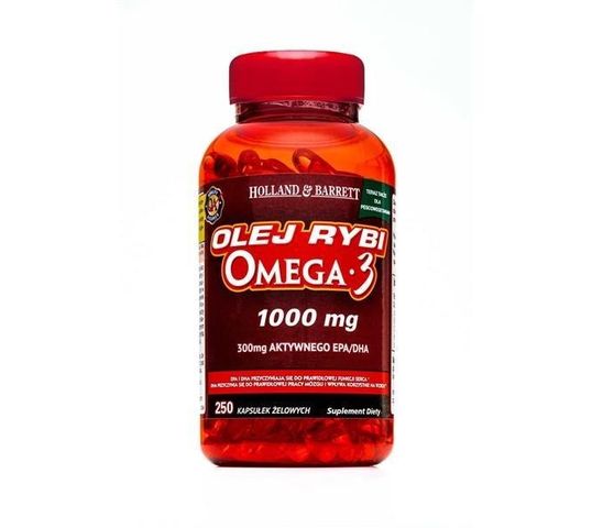 Holland & Barrett Olej rybi 1000mg z kwasami Omega-3 250 kapsułek żelowych