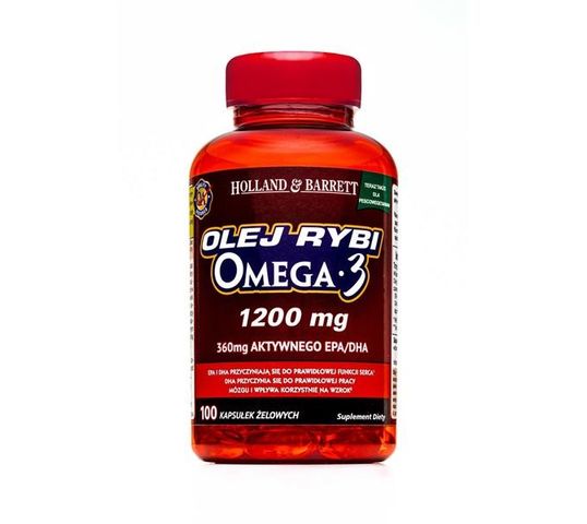 Holland & Barrett Olej rybi 1200mg z kwasami Omega-3 100 kapsułek żelowych
