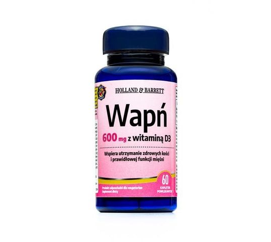 Holland & Barrett Wapń 600mg z witaminą D3 suplement diety 60 tabletek