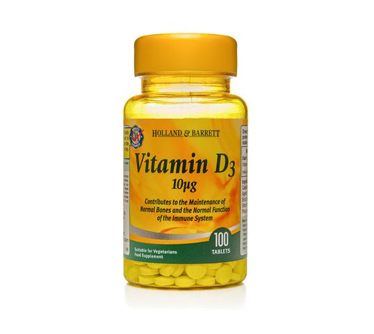 Holland & Barrett Witamina D3 10ug suplement diety 100 tabletek