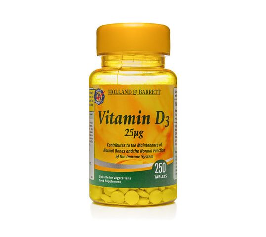 Holland & Barrett Witamina D3 25ug suplement diety 250 tabletek