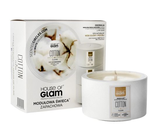 House Of Glam Modułowa Świeca zapachowa Cotton Clean 200 g