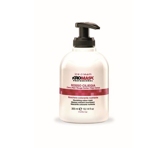 Inebrya Ice Cream Kromask Professional Rosso Ciliegia maska do włosów odświeżająca kolor Cherry Red (300 ml)