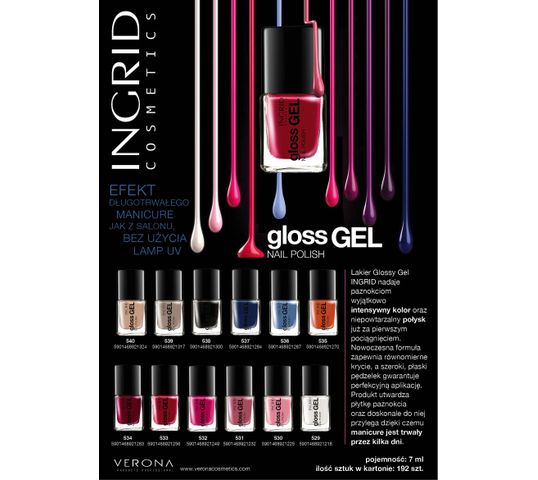Ingrid lakier do paznokci żelowy Gloss Gel nr 537 (7 ml)