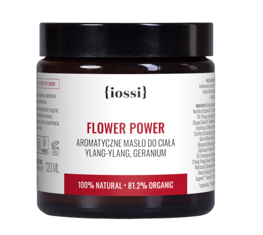 Iossi Flower Power aromatyczne masło do ciała z ylang-ylang i geranium (120 ml)