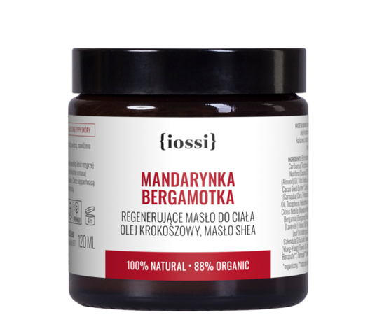 Iossi Mandarynka & Bergamotka regenerujące masło do ciała z olejem krokoszowym i masłem shea (120 ml)