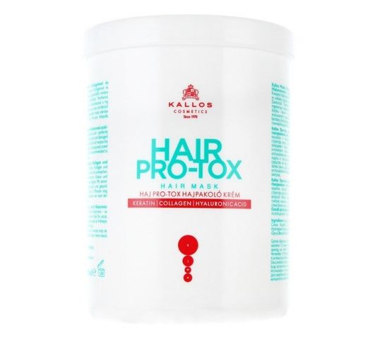 Kallos Hair Pro-Tox Hair Mask maska do włosów z keratyną kolagenem i kwasem hialuronowym 500ml