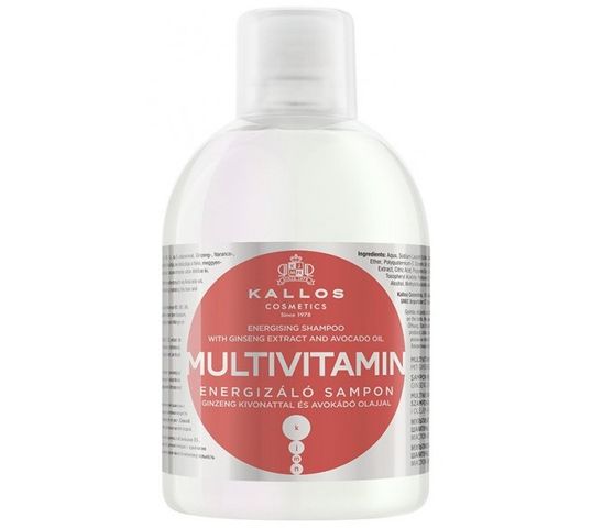 Kallos Multivitamin Energising Hair Shampoo With Ginsegn Extract witaminowo-energizujący szampon do włosów z ekstraktem ginsegna i olejem avokado 1000ml