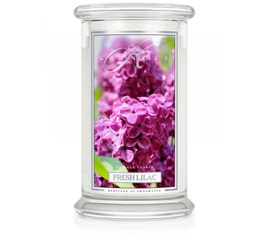 Kringle Candle Duża świeca zapachowa z dwoma knotami Fresh Lilac (623 g)