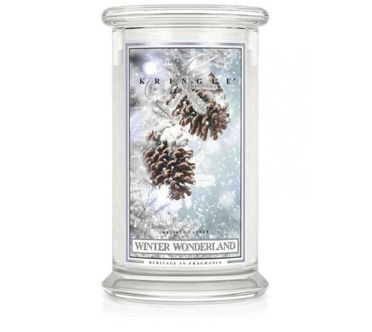 Kringle Candle Duża świeca zapachowa z dwoma knotami Winter Wonderland (623 g)