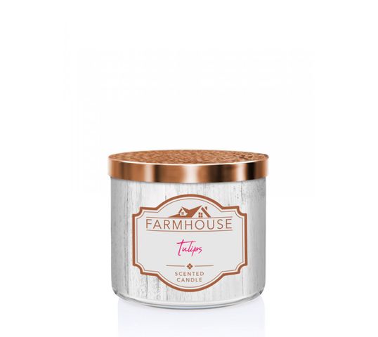 Kringle Candle Farmhouse świeca zapachowa z trzema knotami Tulips (411 g)
