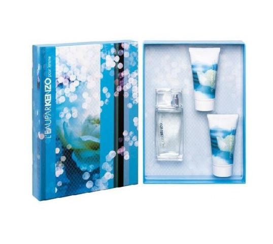 L'eau par Kenzo zestaw woda toaletowa spray 50ml + perfumowany żel pod prysznic 50ml + perfumowany balsam do ciała 50ml