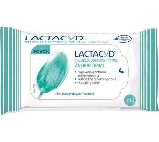Lactacyd Antibacterial chusteczki do higieny intymnej  1 op.- 15 szt.