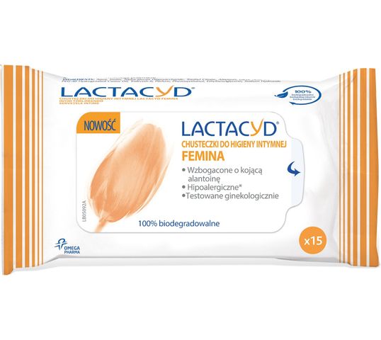 Lactacyd Femina chusteczki do higieny intymnej 1 op. - 15 szt.