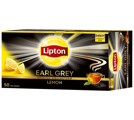 Lipton Earl Grey Lemon herbata czarna Cytryna 50 torebek 100g