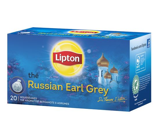 Lipton Russian Earl Grey herbata czarna aromatyzowana 20 torebek 40g