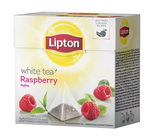 Lipton White Tea herbata biała Malina 20 piramidek 30g