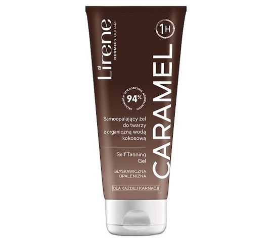 Lirene Perfect Tan samoopalający żel do twarzy z organiczną wodą kokosową Caramel (150 ml)