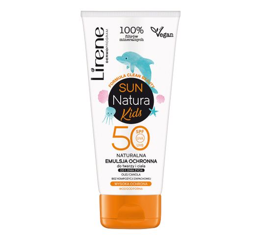 Lirene Sun Natura Kids naturalna emulsja ochronna SPF50 (100 ml)