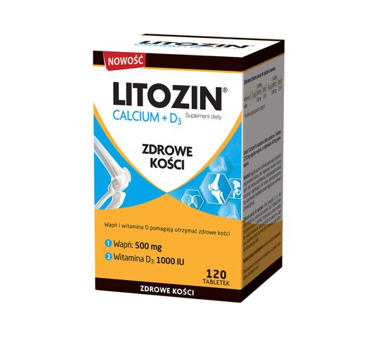 Litozin Calcium + D3 zdrowe kości suplement diety (120 tabletek)