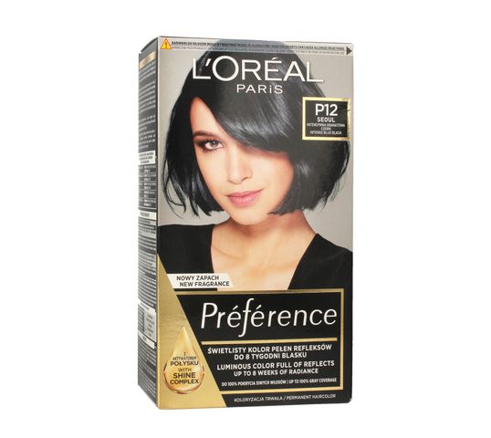 L'Oreal Feria Preference farba do włosów Granatowa Perłowa Czerń nr P 12 (1 op.)