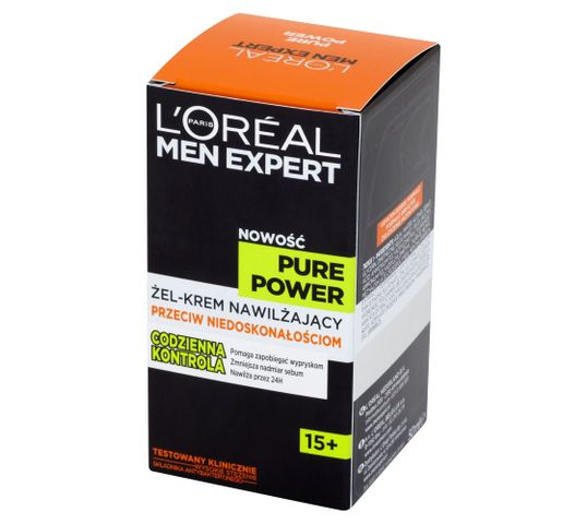 L'Oreal Men Expert Pure Power żel-krem do twarzy 15+ nawilżający przeciw niedoskonałościom (50 ml)