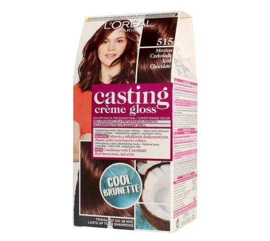 L'Oreal Paris Casting Creme Gloss – krem koloryzujący do włosów nr 515 Mroźna Czekolada (48 ml)