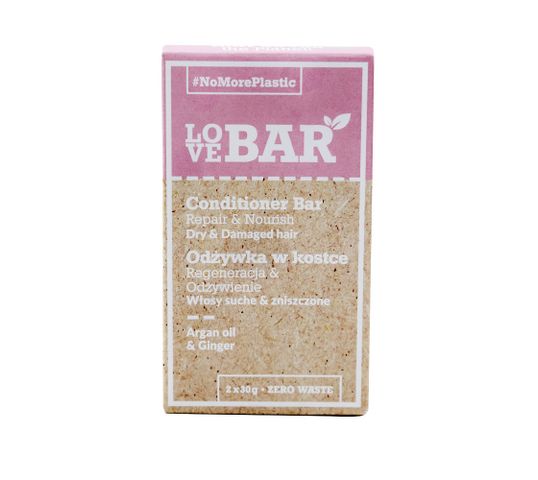 Love Bar Conditioner Bar odżywka w kostce do włosów suchych i zniszczonych Olej Arganowy i Imbir (2x30 g)