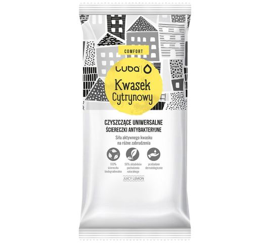 Luba Comfort ściereczki antybakteryjne uniwersalne Kwasek Cytrynowy (24 szt.)