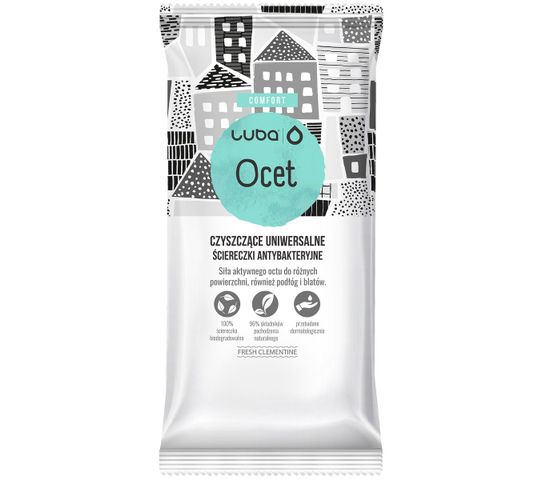 Luba Comfort ściereczki antybakteryjne uniwersalne Ocet (24 szt.)