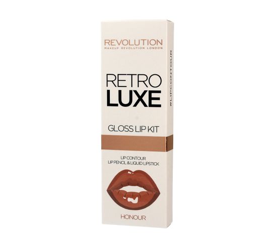 Makeup Revolution Retro Luxe Gloss Lip Kit – zestaw do ust Honour konturówka + błyszczyk (1 op.)