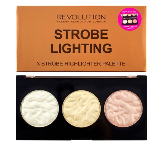 Makeup Revolution Strobe Lighting Palette - zestaw rozświetlaczy do twarzy (15 g)