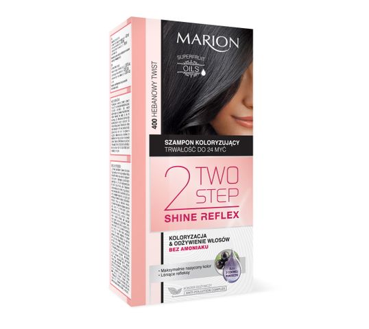 Marion Two Step Shine Reflex – szampon koloryzujący nr 400 Hebanowy Twist  (1 op.)