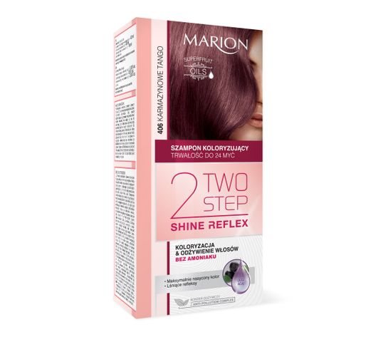 Marion Two Step Shine Reflex – szampon koloryzujący nr 406 Karmazynowe Tango  (1 op.)