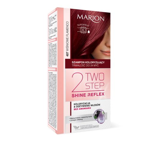 Marion Two Step Shine Reflex – szampon koloryzujący nr 407 Wiśniowe Flamenco  (1 op.)