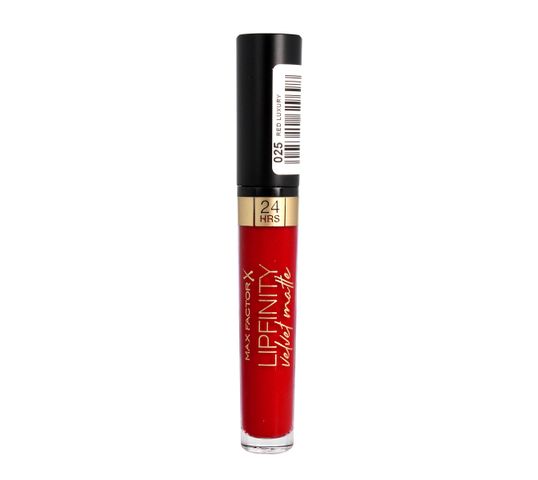 Max Factor Lipfinity Velvet Matte pomadka do ust w płynie nr 025 Red Luxury 3.5 g