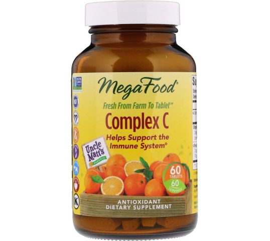 Mega Food Complex C organiczny kompleks witaminy C z pomarańczy suplement diety 60 tabletek