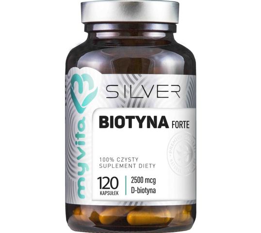 Myvita Silver Biotyna Forte 2500µg 100% czysty suplement diety 120 kapsułek