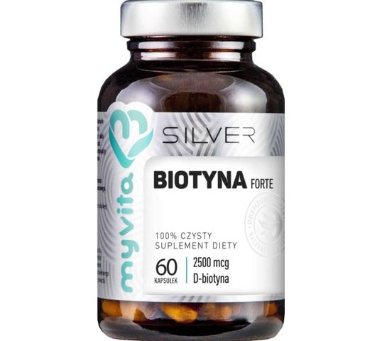 Myvita Silver Biotyna Forte 2500µg 100% czysty suplement diety 60 kapsułek