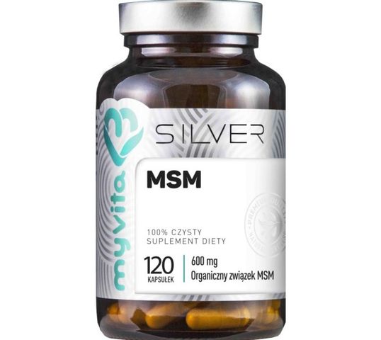 Myvita Silver MSM 600 mg 100% czysty suplement diety 120 kapsułek