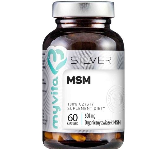 Myvita Silver MSM 600 mg 100% czysty suplement diety 60 kapsułek