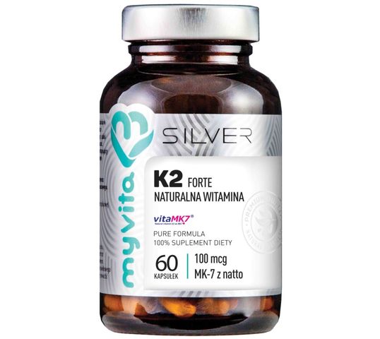 Myvita Silver Witamina K2 MK-7 Forte 100µg 100% czysty suplement diety 60 kapsułek
