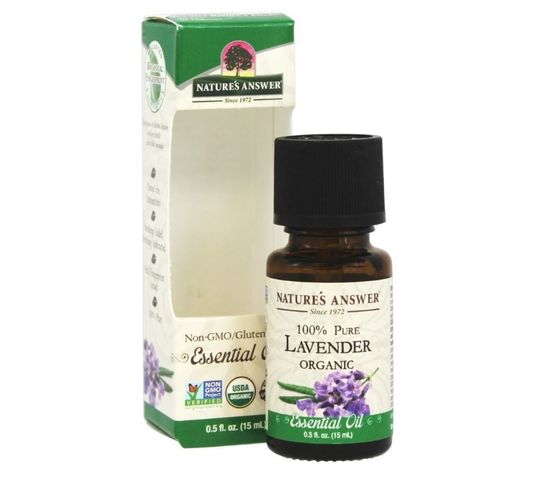 Nature's Answer 100% Pure Lavender Organic Essential Oil olej lawendowy suplement diety 15ml