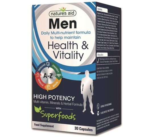 Natures Aid Men Health & Vitality High Potency suplement diety 30 kapsułek