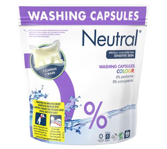 Neutral Washing Capsules kapsułki do prania do koloru 22szt