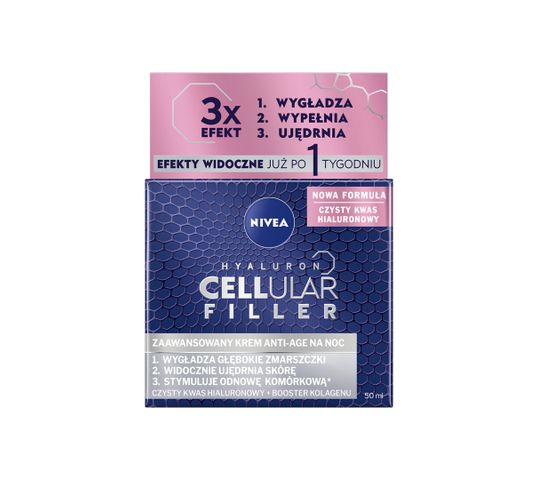Nivea Hyaluron Cellular Filler + Widoczne Ujędrnienie przeciwzmarszczkowy krem na noc (50 ml)