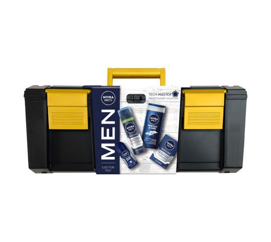 Nivea Men Tech Master zestaw pianka do golenia 200ml + antyperspirant roll-on 50ml + żel pod prysznic 250ml + balsam po goleniu 100ml
