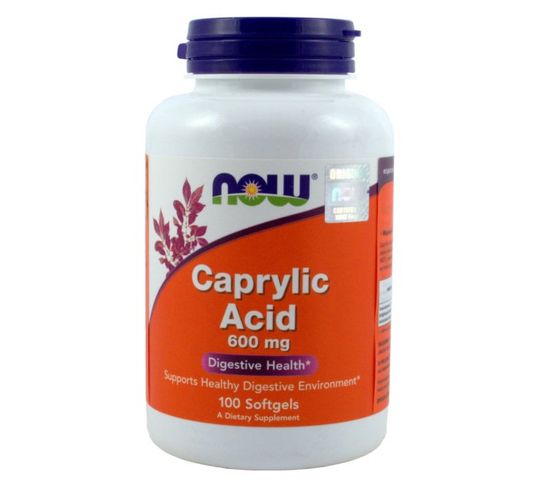 Now Foods Caprylic Acid kwas kaprylowy 600mg suplement diety 100 kapsułek