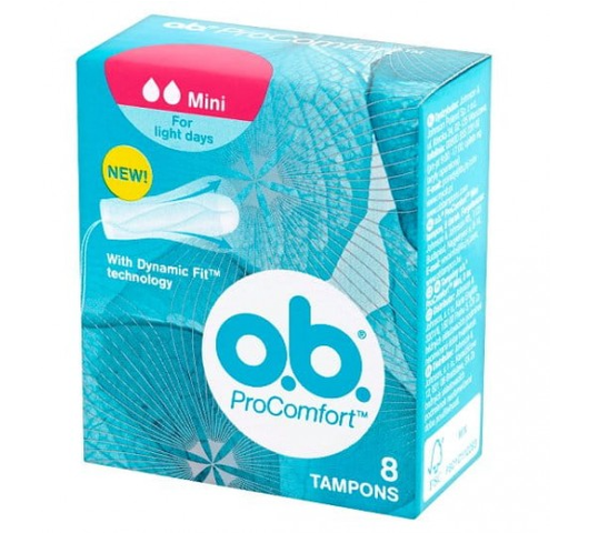 O.B. tampony higieniczne ProComfort Mini 8 op.- 8 sztuk (6+2)